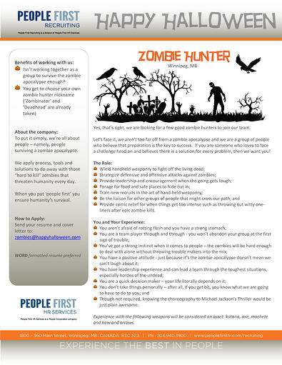 recruiting for zombie hunters